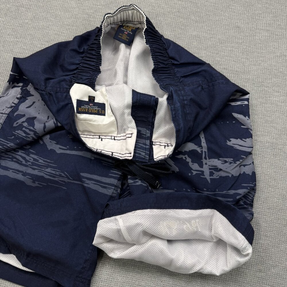 US Polo Assn Mens Dark Blue Hawaiian Board Shorts Swimwear Fully Lined Size L - Picture 6 of 12